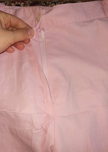 Pembe Pamuklu Kadın Kapri Pantolon - Görsel 4