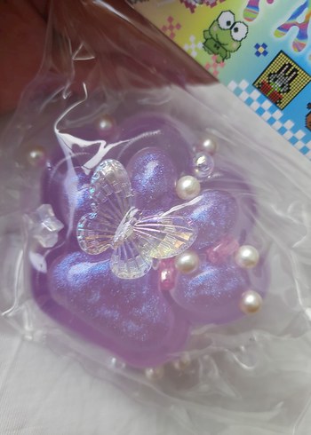 Mor Kelebekli pati squishy sukuşi