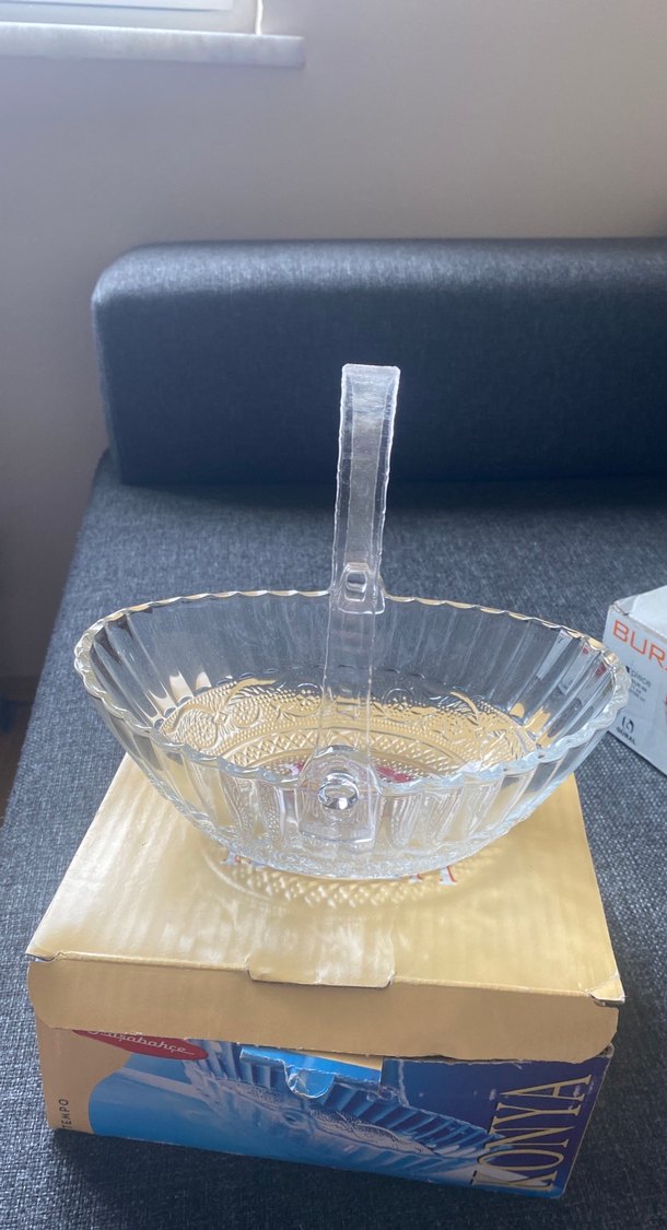 Vintage Altın Desenli Cam Salata Kasesi - Görsel 4