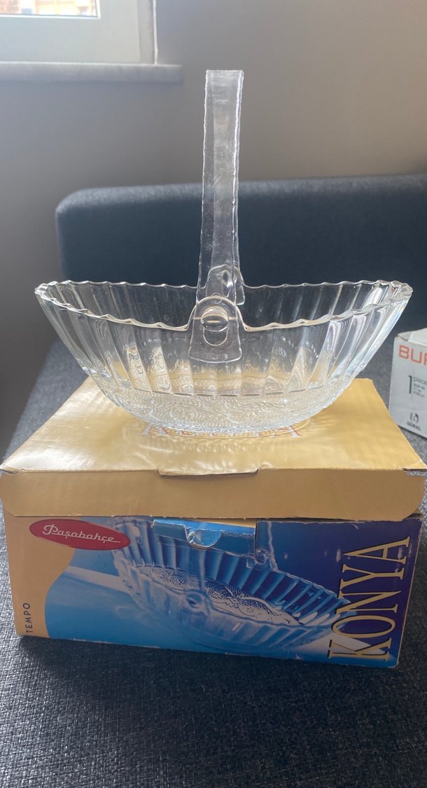 Vintage Altın Desenli Cam Salata Kasesi - Görsel 5