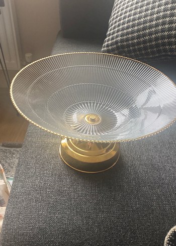 Parlak Altın Renkli Ayaklı Tabak - Görsel 6