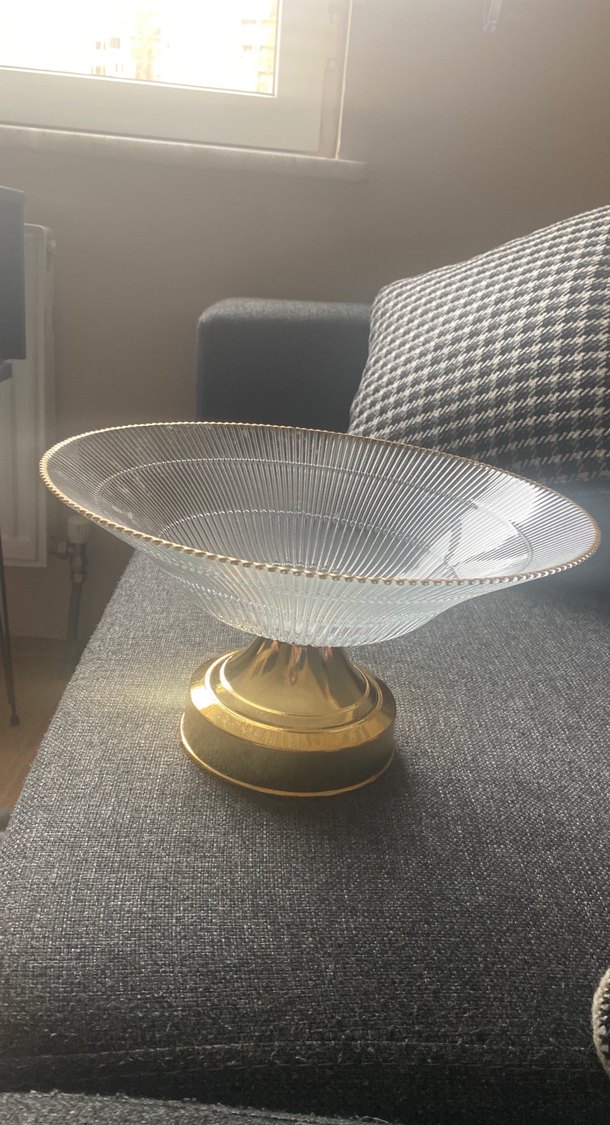 Parlak Altın Renkli Ayaklı Tabak - Görsel 2