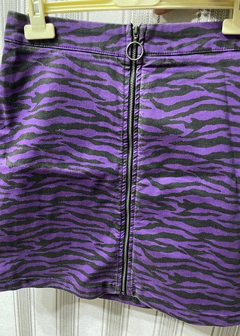 Mor Zebra Desenli Mini Etek - Görsel 3