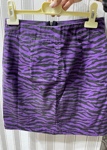 Mor Zebra Desenli Mini Etek - Görsel 2