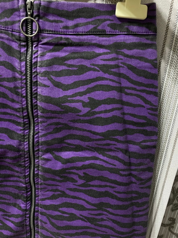 Mor Zebra Desenli Mini Etek - Görsel 4