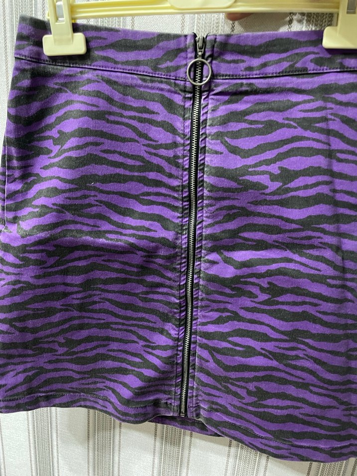 Mor Zebra Desenli Mini Etek - Görsel 3