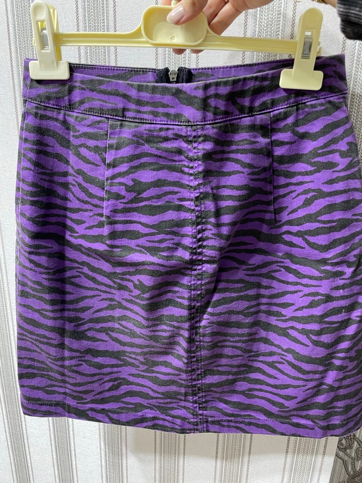 Mor Zebra Desenli Mini Etek - Görsel 2