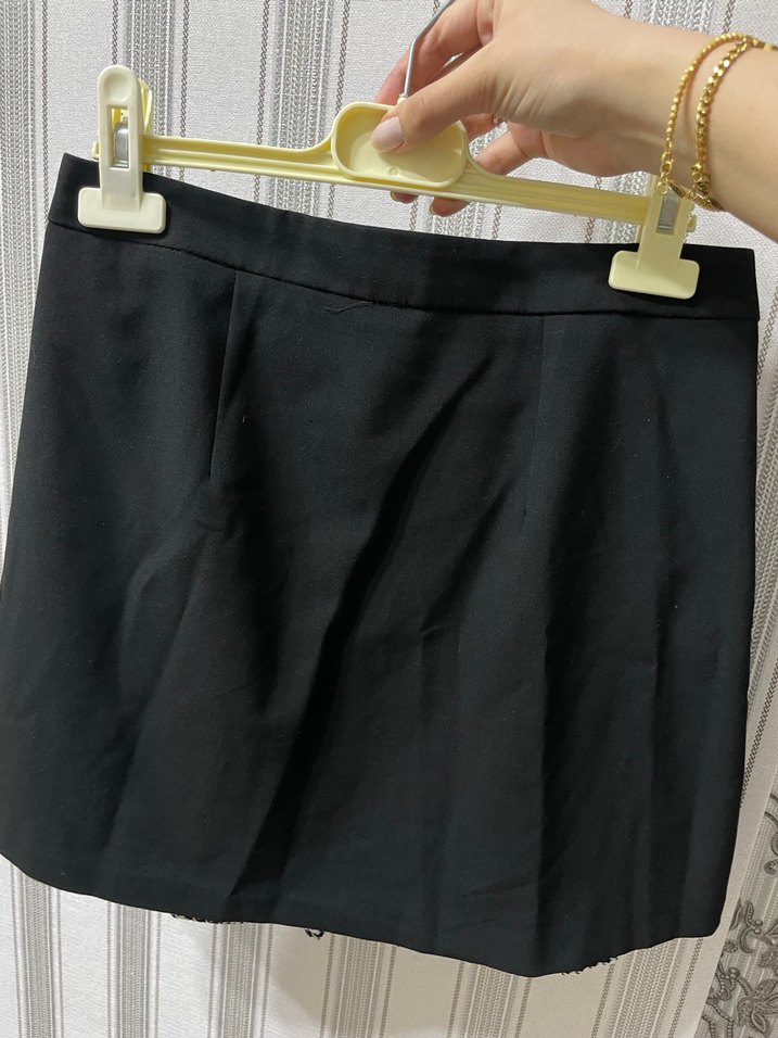 Siyah Pilili Mini Etek - Görsel 5