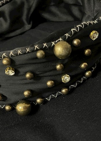 Boncuk Detaylı Gotik Siyah Saç Aksesuarı - Görsel 6