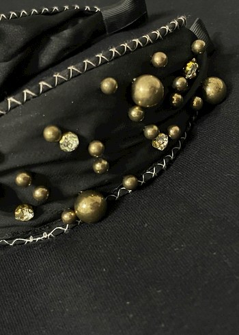 Boncuk Detaylı Gotik Siyah Saç Aksesuarı - Görsel 11