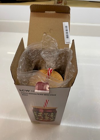 LCW HOME Baskılı Pipetli Kırmızı Cam Bardak 450 ml - Görsel 4