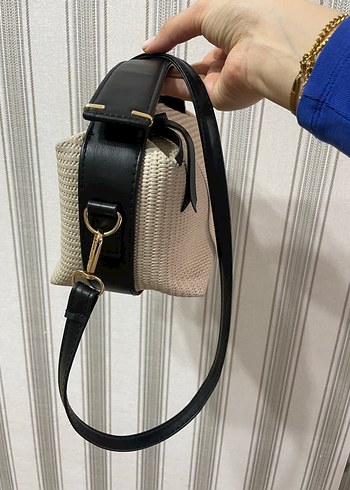 Gri-Beyaz Fermuarlı Kadın Çanta - Görsel 2