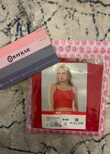 Baykar Kırmızı İp Askılı Crop Büstiyer - Görsel 2