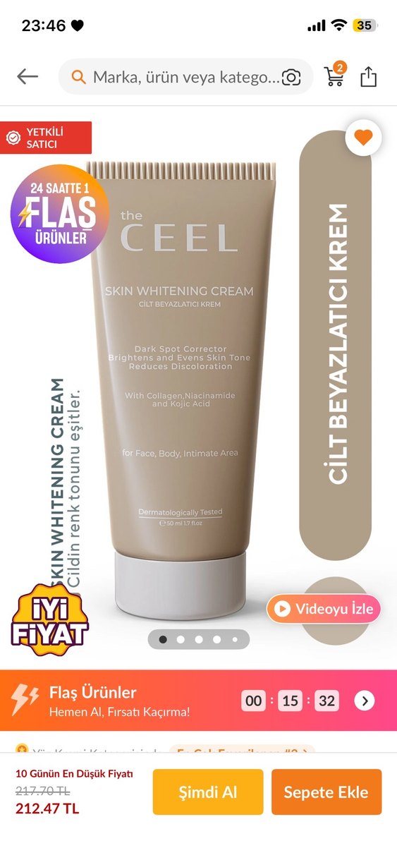 The Ceel Cilt Beyazlatıcı Vücut Kremi - Görsel 3