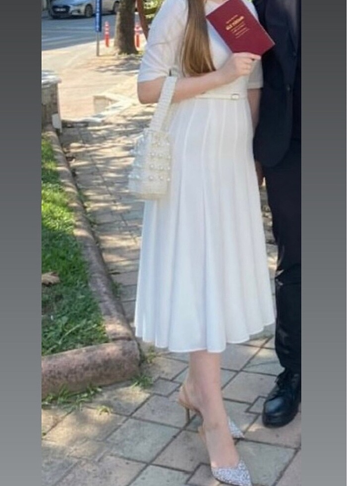 Beyaz abiye elbise - Görsel 2