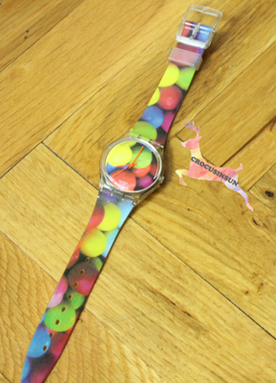 universal Beden yeşil Renk Swatch Marka Vintage Çok Renkli Saat!
