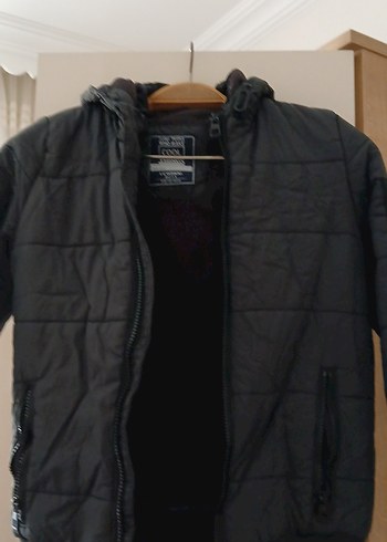 Erkek Çocuk siyah Fermuarlı Street Wear Mont