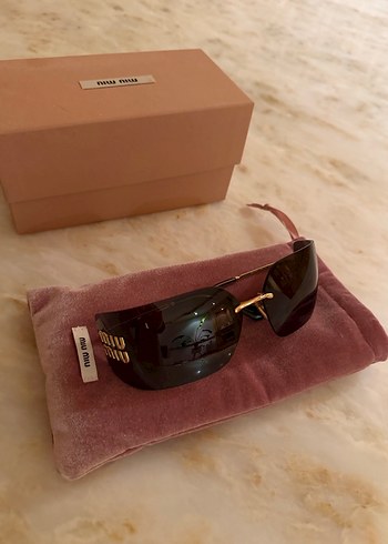 Miu Miu Kadın Klasik Altın Tokalı Gözlük - Görsel 6