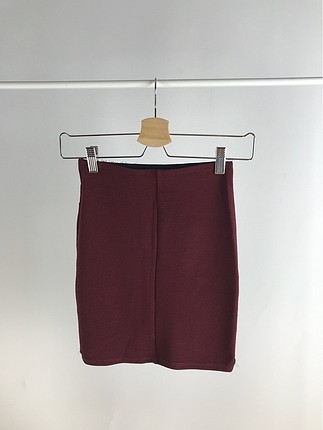 xs Beden bordo Renk Mini Dar Etek