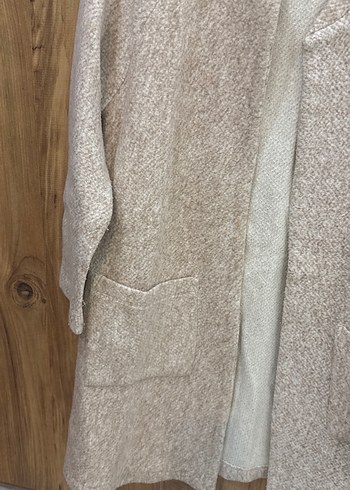 Bej Midi Kadın Örgü Yün Hırka - Görsel 2