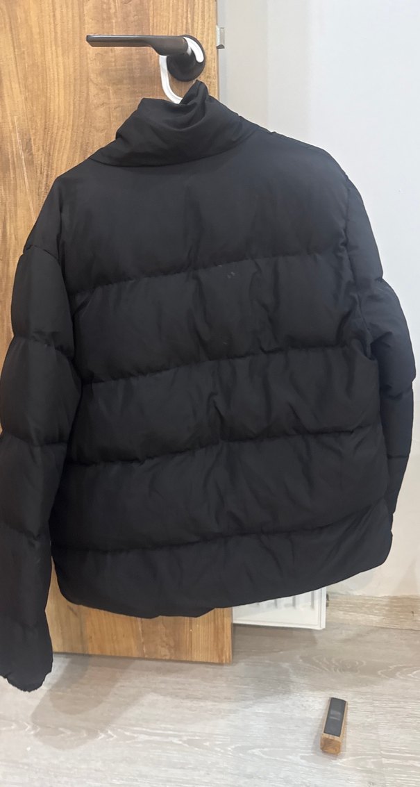 Kadın Siyah Düğmeli Midi Kışlık Mont - Görsel 2