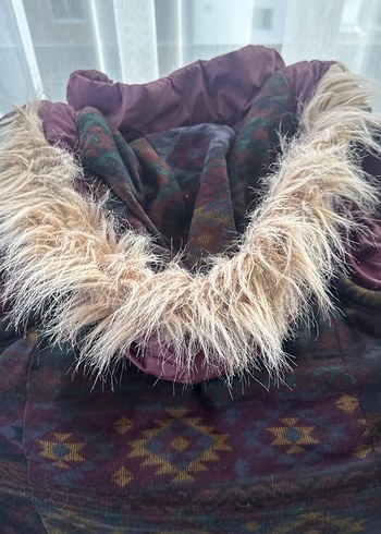 Bordo Kürklü Kadın Yelek - Görsel 4