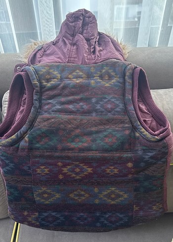 Bordo Kürklü Kadın Yelek - Görsel 3