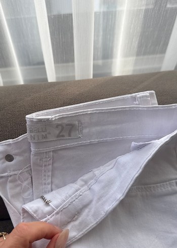 Beyaz Kadın Kumaş Pantolon - Normal Boy, Pilili - Görsel 3