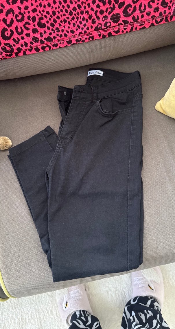 Kadın Siyah Normal Boy Denim Pantolon - Görsel 2