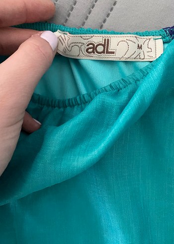 Mavi Asimetrik Drapeli Hamile Bluzu - Görsel 2