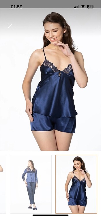 Pierre Cardin Saten Gecelik Seti - Görsel 6