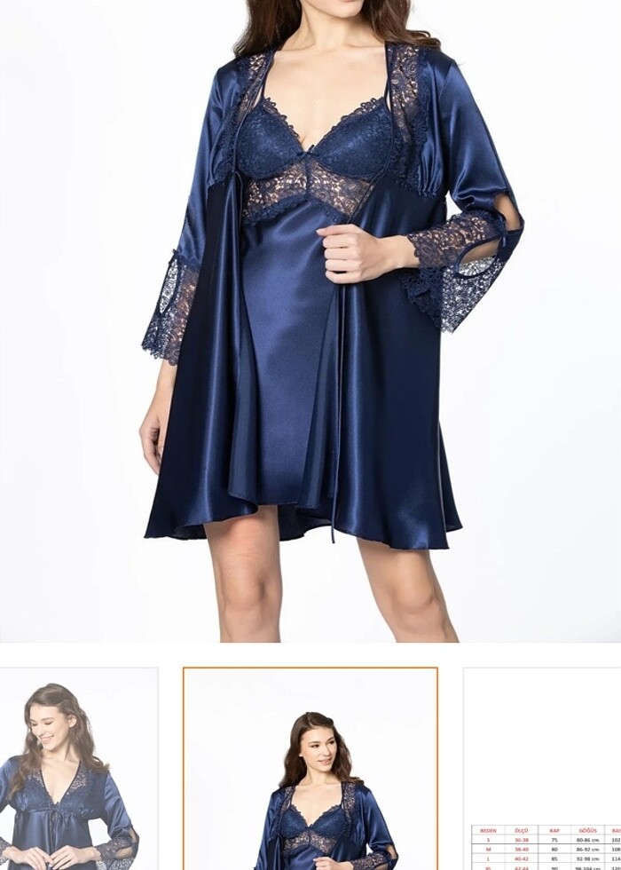 Pierre Cardin Saten Gecelik Seti - Görsel 2