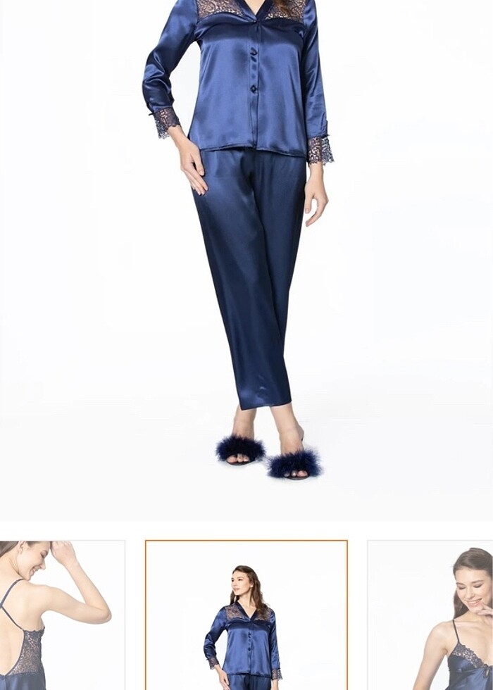 Pierre Cardin Saten Gecelik Seti - Görsel 5