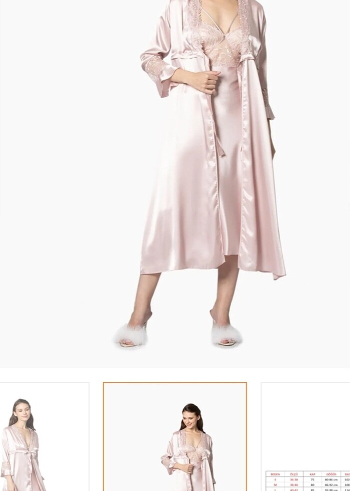 Pierre Cardin Saten Gecelik Seti - Görsel 2