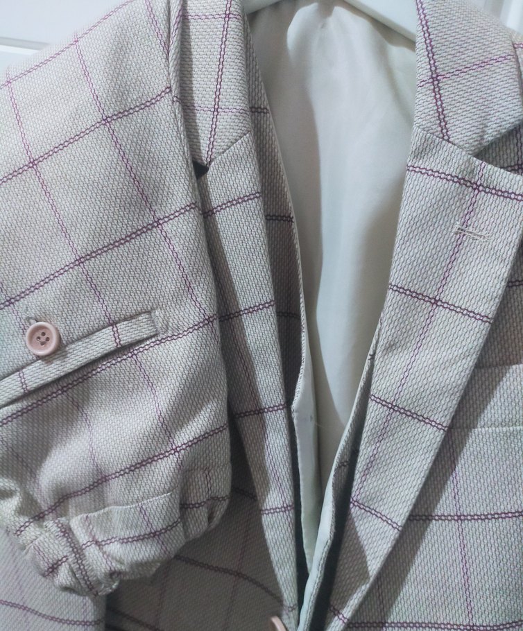 Bej Ekose Desenli Erkek Takım Elbise - Görsel 3