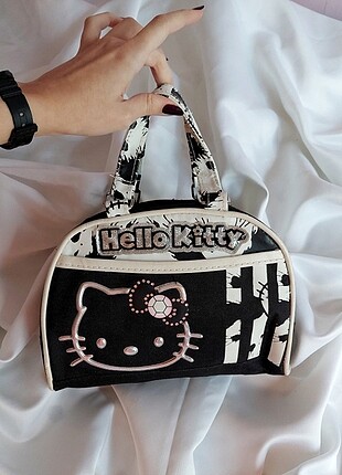 Hello Kitty siyah hello kitty kol çantası