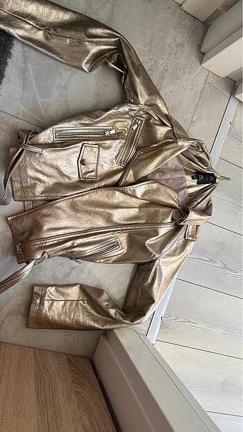 Mavi Jeans Mavi Gold Altın Renk Deri Ceket