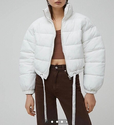 pull and bear beyaz mont