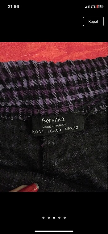 xs Beden mor Renk bershka şort etek