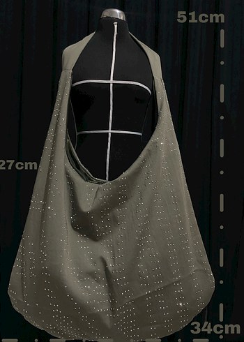 Haki taşlı çanta - Görsel 2