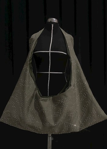 Taşlı Haki Çanta - Görsel 3