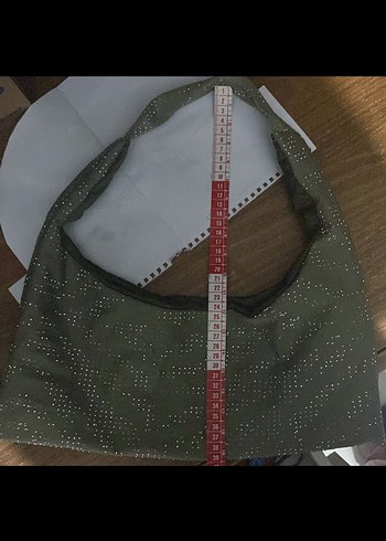 Taşlı Haki Çanta - Görsel 4