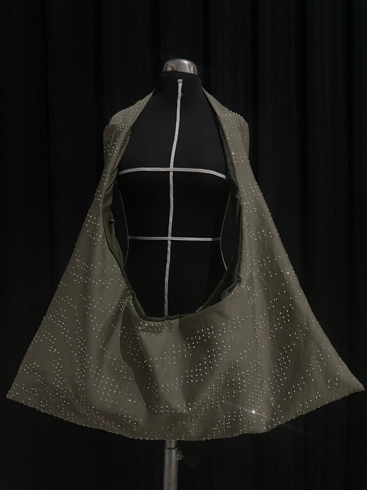 Taşlı Haki Çanta - Görsel 3