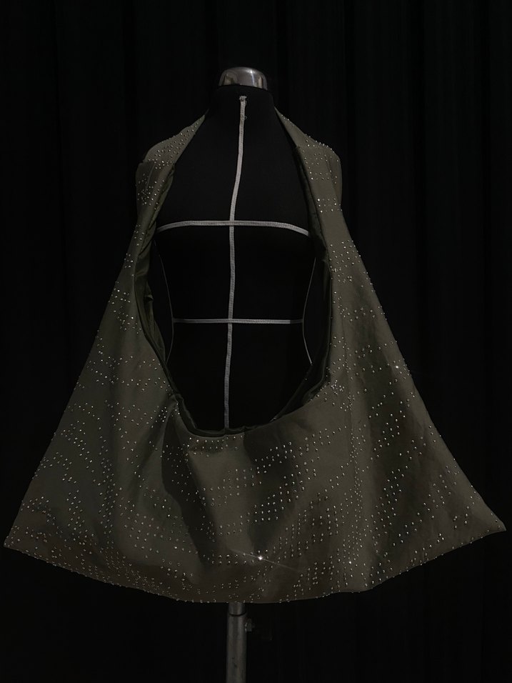 Taşlı Haki Çanta - Görsel 2