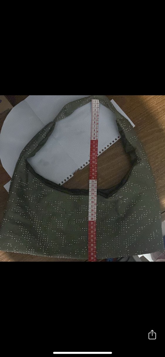 Taşlı Haki Çanta - Görsel 4