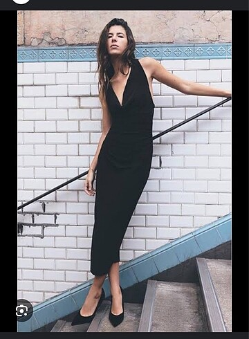 Zara sırt dekolteli elbise
