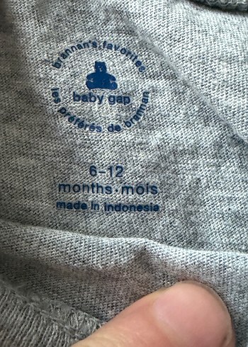 GAP Kız Çocuk Gri Baskılı Kısa Kollu Tişört 6-12 ay bebek - Görsel 2