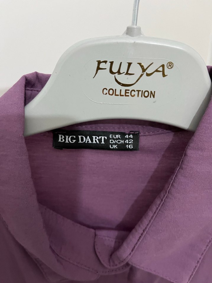 Mor Düğmeli Salaş Kadın Gömlek - Görsel 2