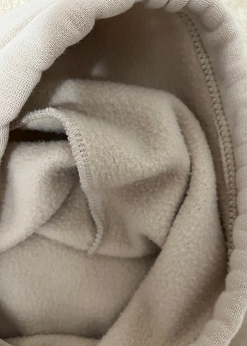 Bej Kapüşonlu Yüksek Yakalı Kadın Sweatshirt - Görsel 2