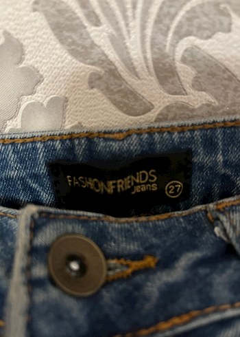 Kadın Mavi Bol Kesim Midi Kot Pantolon - Görsel 2